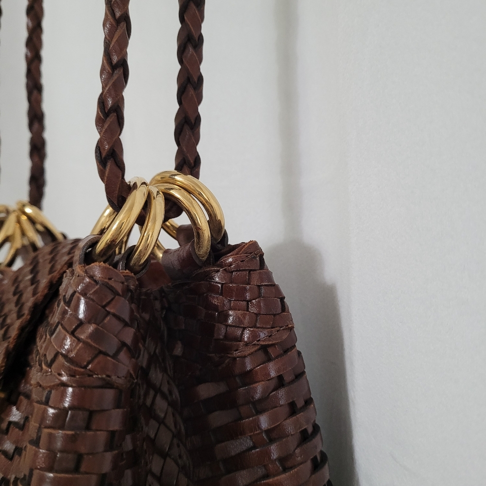 CEM Eberle Crossbody Vintage Woven Leather Bag - EUC - Picture 5 of 13